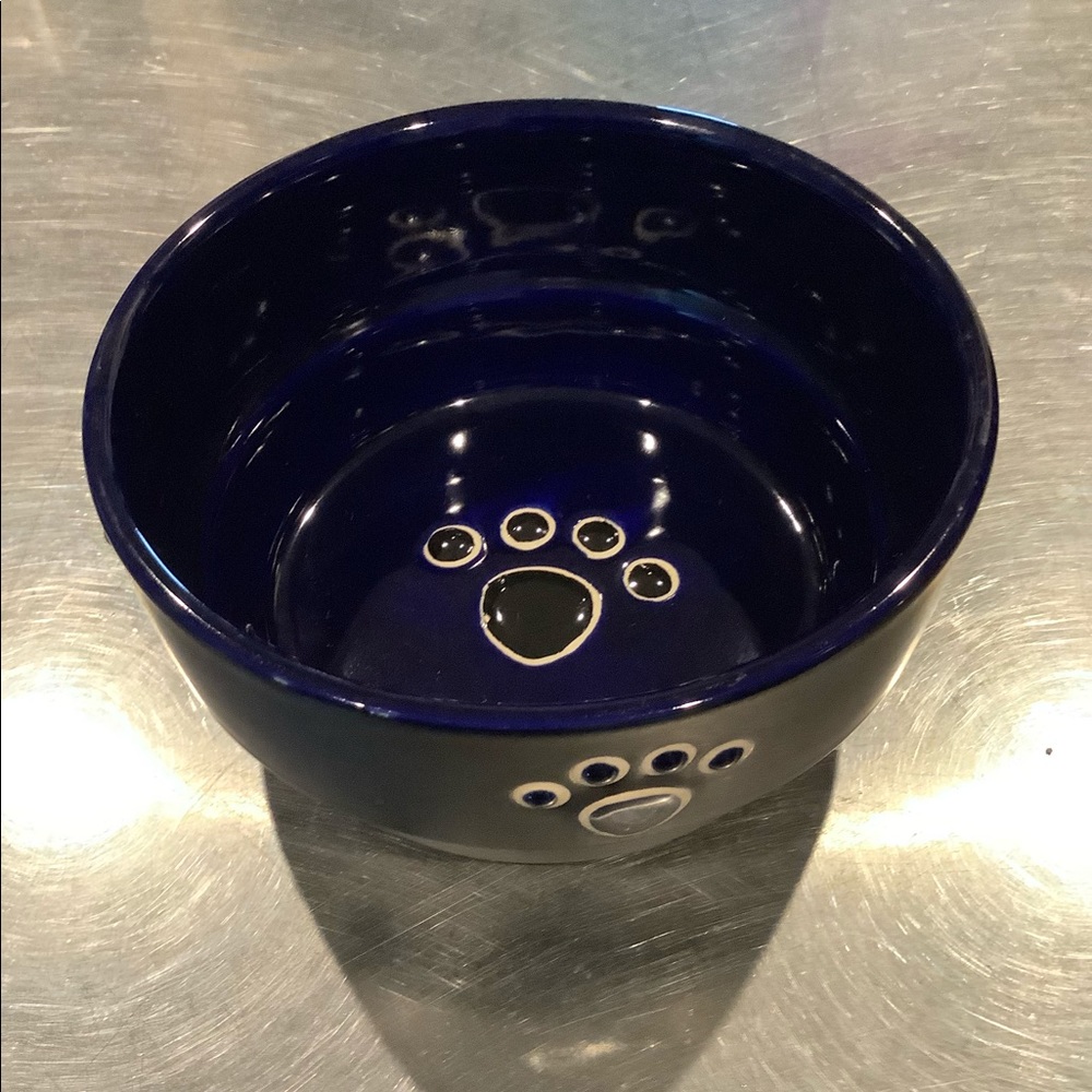 16 oz Midnight Blue ceramic Dog Bowl